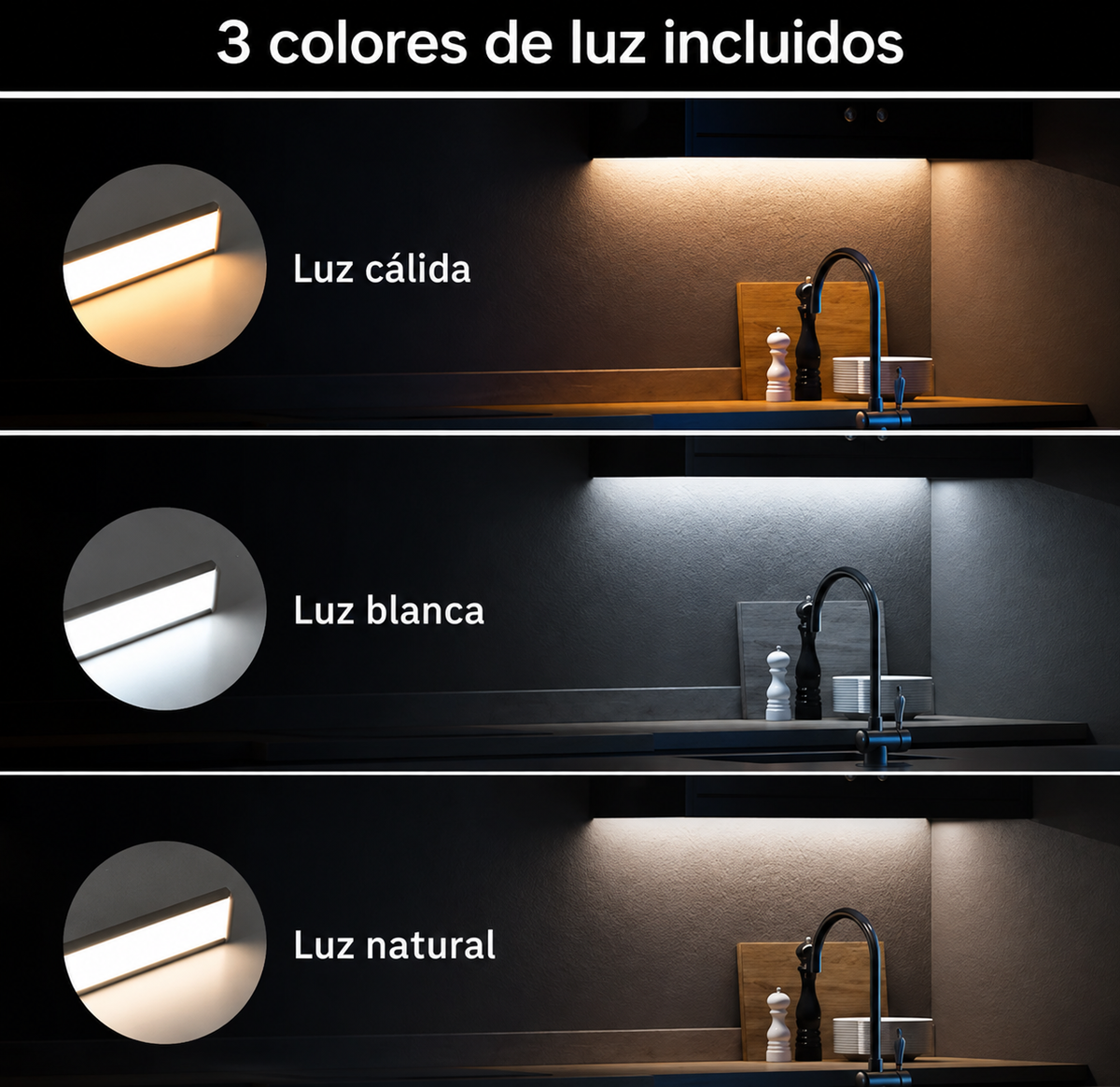 Luces LED con sensor de movimiento - Iluminación Automática